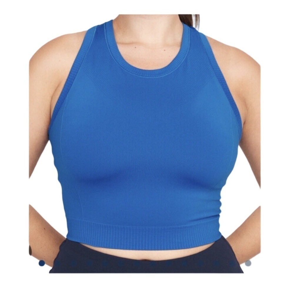 Old Navy Plus Size Seamless Performance Racerback Cropped Tank Blue NWT Size 4X